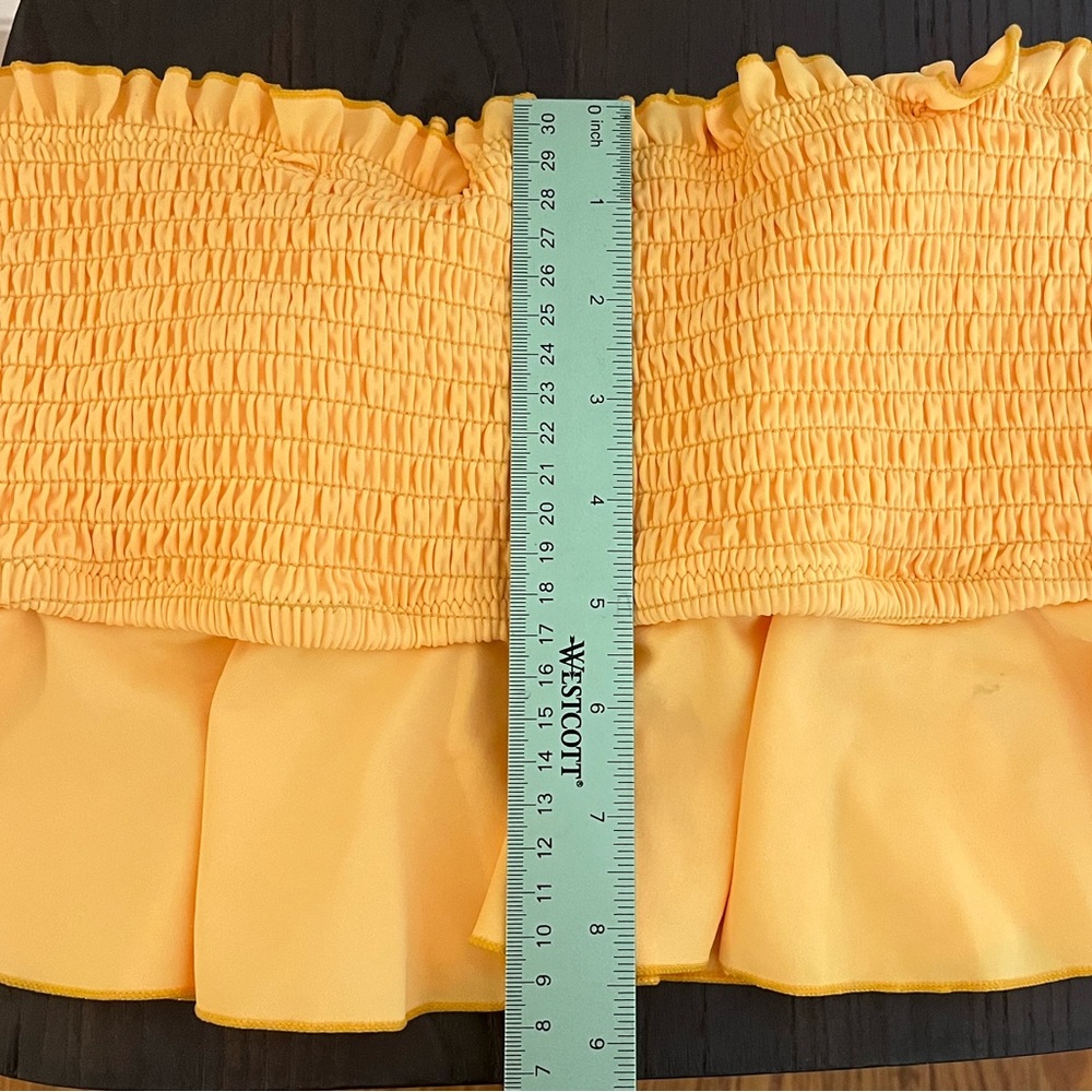 Yellow Ruffle Crop Bikini Top - Picture 11 of 12